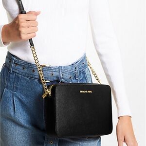 Michael Kors Jet Set Large Saffiano Leather Black